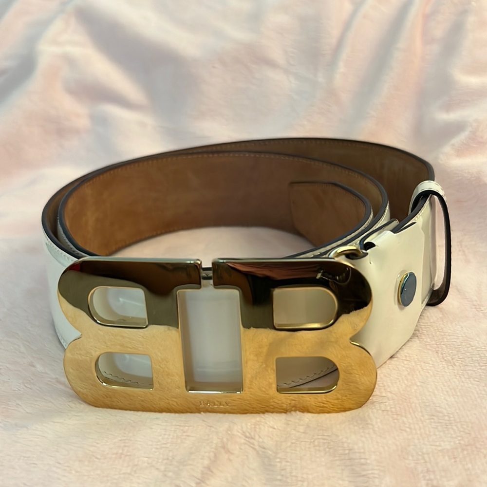 White Bally Men’s Belt, OS